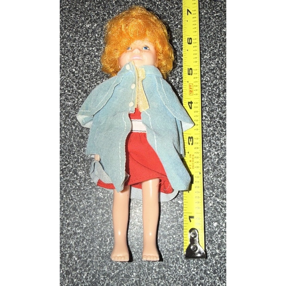 Vintage Little Orphan Annie Doll 1982 Knickerbocker Toys 6",  With Dress &  Coat